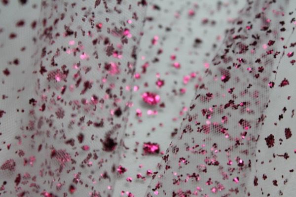 Glitter Spray Tulle - Pink - Small fabric