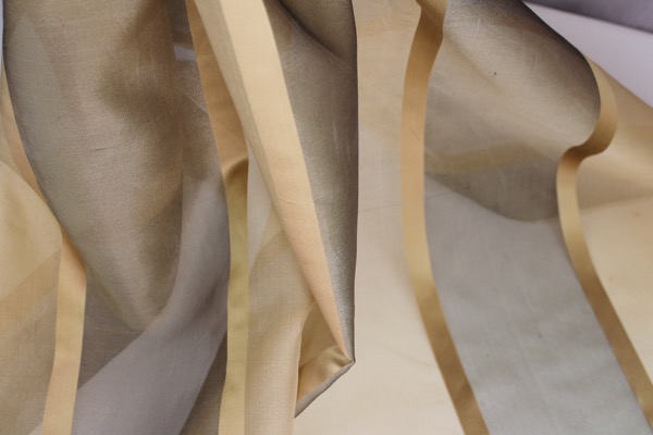 Wide Satin Stripe Silk Organza - Golds fabric