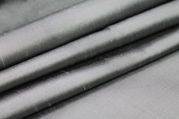 Silk Dupion - "Cape Cod" Grey fabric