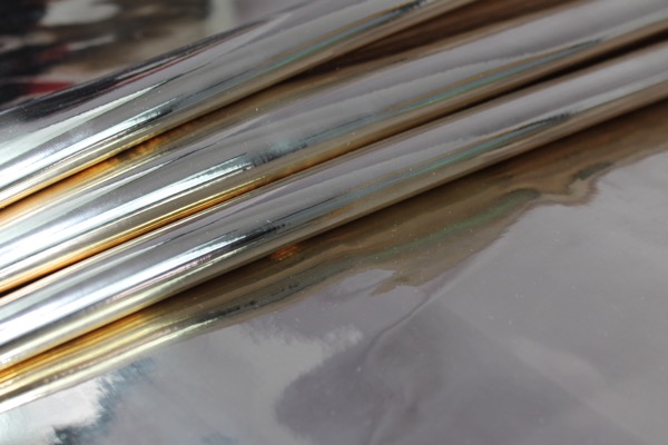 Mirror Finish Leatherette - New Gold fabric