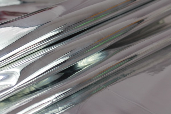 Mirror Finish Leatherette - New Silver fabric