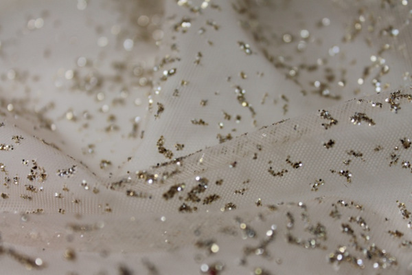 Nude Sheer Stretch Bodystocking w/Gold Glitter fabric