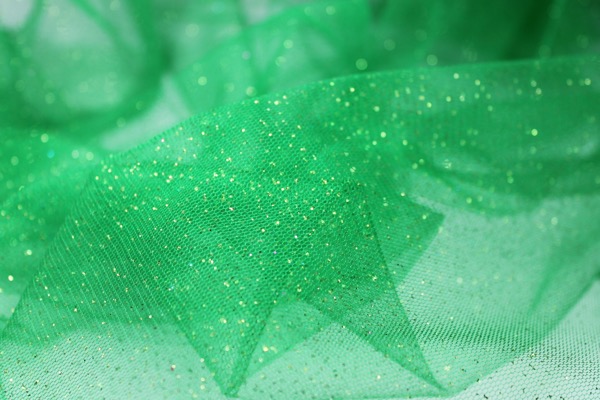 Bright Green Glitter Tulle fabric