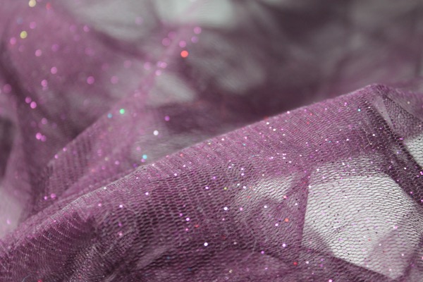 Aubergine Glitter Tulle fabric