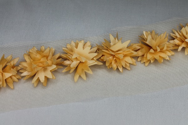 3D Cut Out Flowers - Butterscotch Yellow trim
