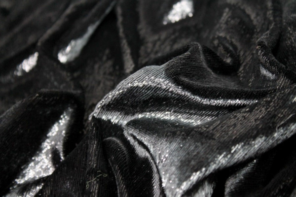 Sparkly Lurex Velvet - Black fabric