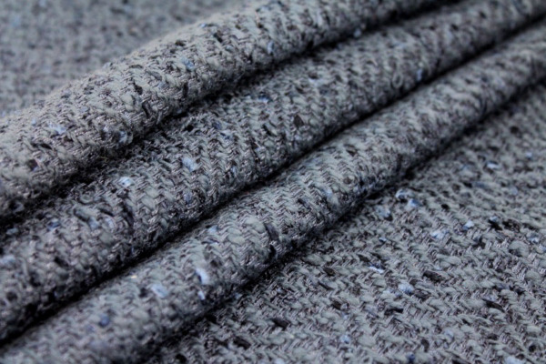 Chunky Herringbone Matka - Navy fabric