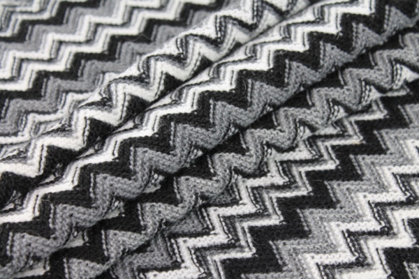 Zig Zag Knit - Black and White fabric