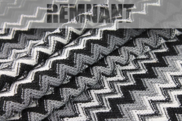 Zig Zag Knit - Black and White - 0.3m Piece fabric
