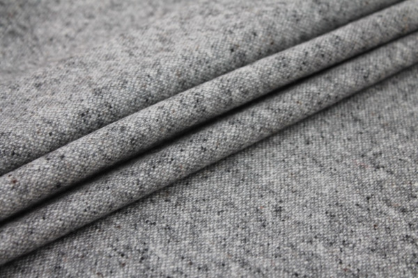Silk and Wool Mix Tweed - Grey fabric