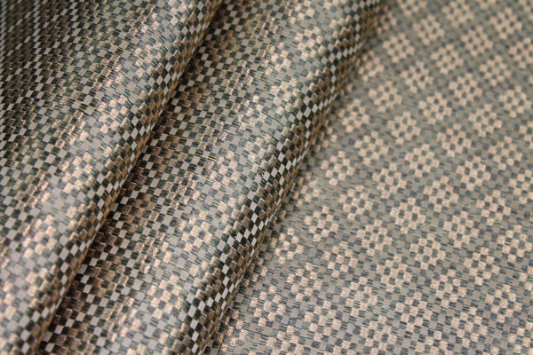 Banaras Brocade - Green & Gold Geometric fabric