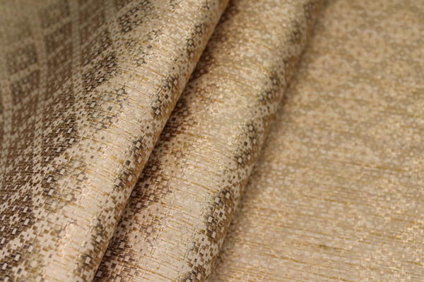 Banaras Brocade - Straw & Gold Geometric fabric