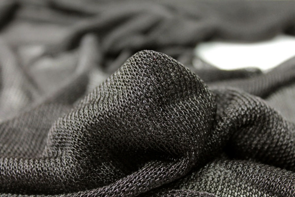 Fine Metallic Thread Knit - Black fabric