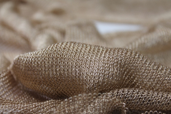 Fine Metallic Thread Knit - Gold fabric