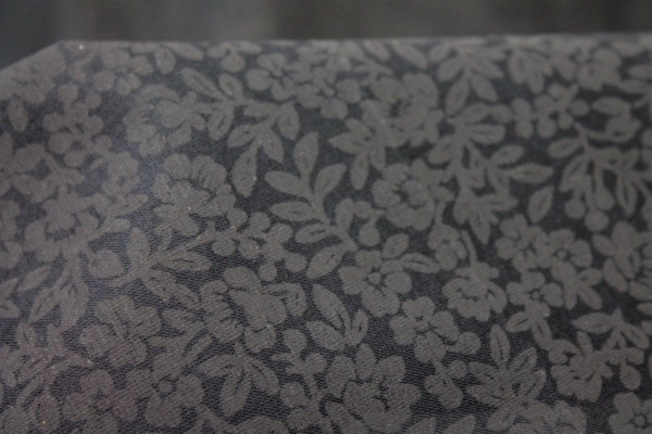 Black Floral Printed Sheer Cotton fabric