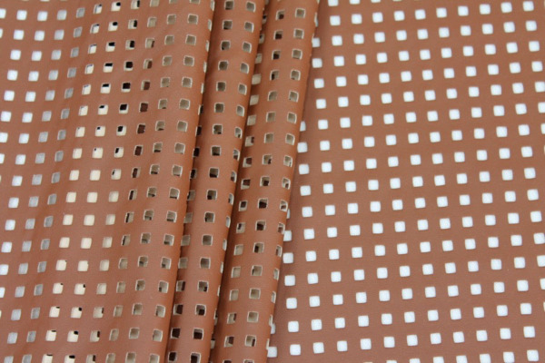 Perforated Soft Leatherette - Brown fabric