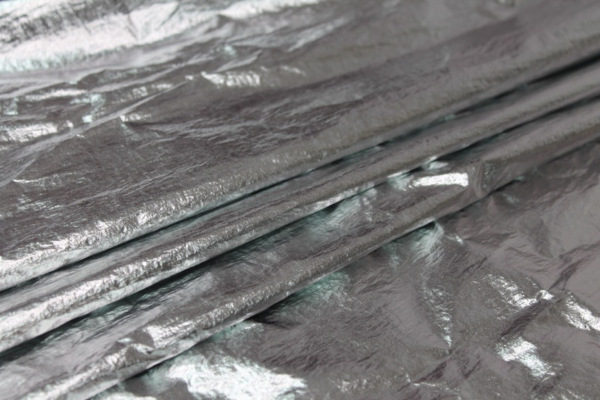 Foil Printed Polyamide - Silver fabric