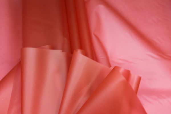 Blood-orange Semi Transparent PVC / PU fabric