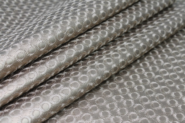 Gold Embroidered Circle Leatherette fabric