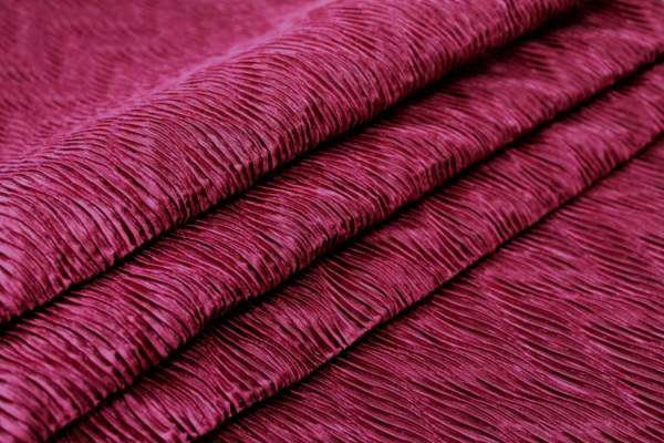 Pleated Satin Bonded to Muslin - Burgundy fabric
