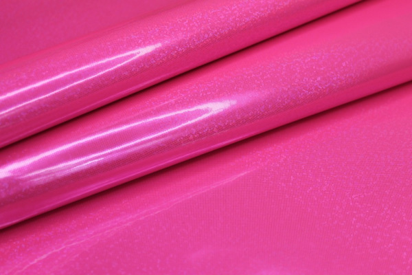 Pink Glittery Glossy PVC fabric