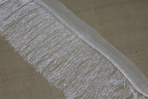 Beaded Fringe Trim - Clear