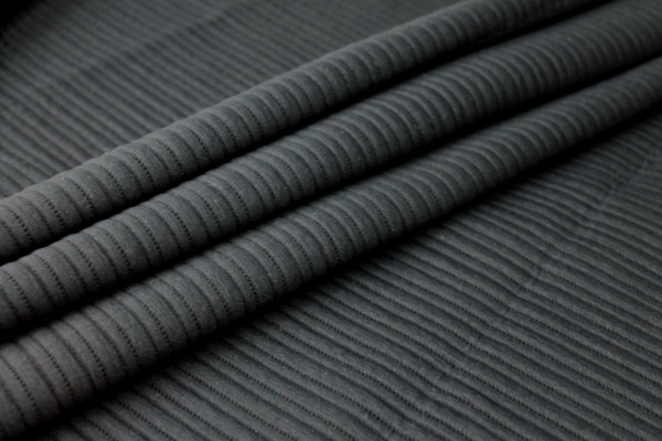 Stripe Weave Jersey - Black fabric