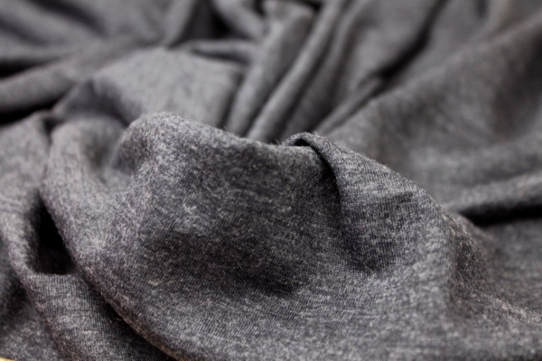 Soft Wool Mix Jersey - Charcoal fabric