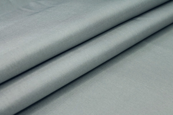 Sea Blue Silk Cotton "Grosgrain" fabric