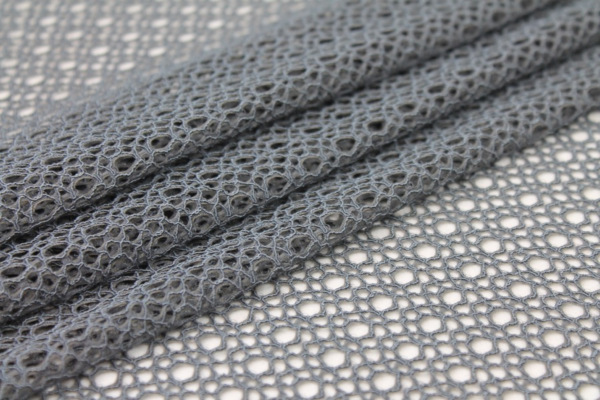 Corded Mesh Fabric - Dark Grey