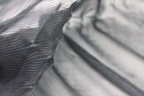 Pleated Black Poly Organza fabric