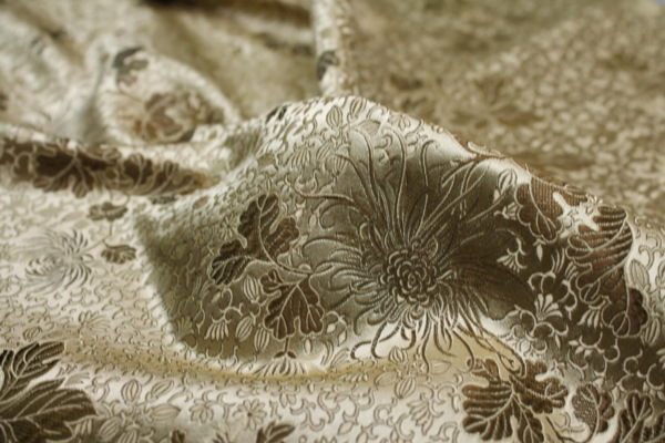 Chinese Brocade - Gold Chrysanthemums fabric