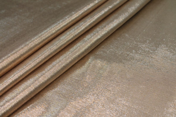 Silk Lurex Twill - Cream / Gold fabric