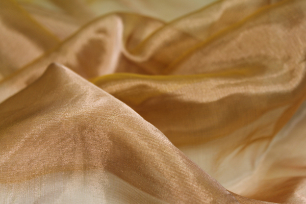 Silk Organza - Metallic Yellow Copper fabric