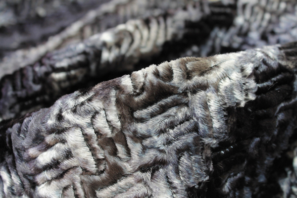 Faux Astrakhan - Grey Black fabric