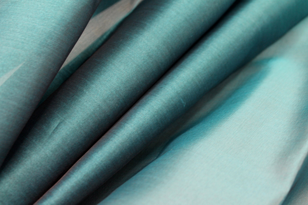 Satin Backed Silk Organza - Teal fabric