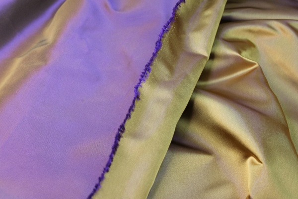 Two Tone Acetate Duchesse Satin - Gold shot Purple fabric