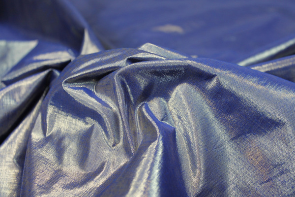 Metallic Dupion - Royal Blue shot Gold fabric