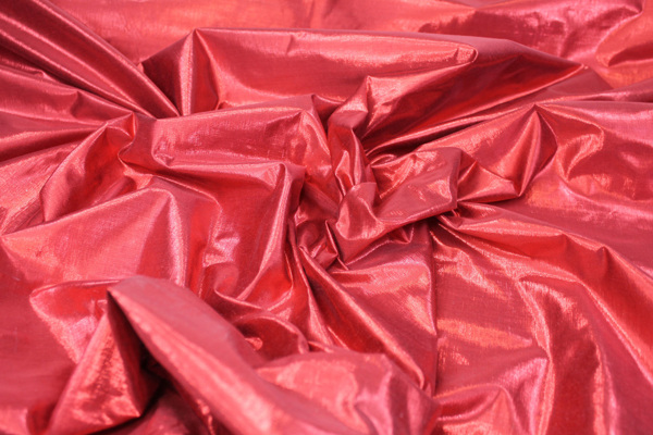 Metallic Dupion - Red fabric