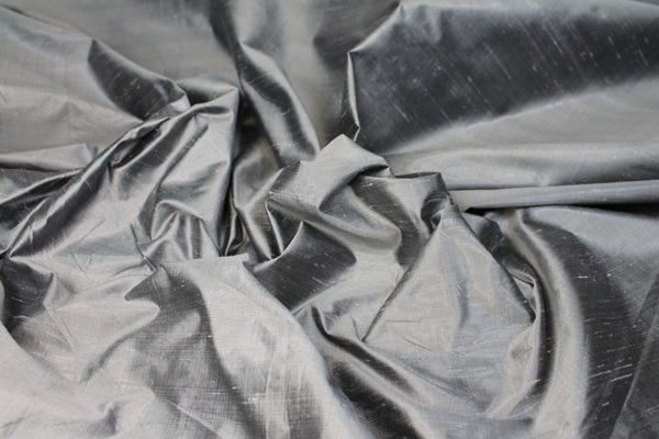 Metallic Dupion - Grey fabric