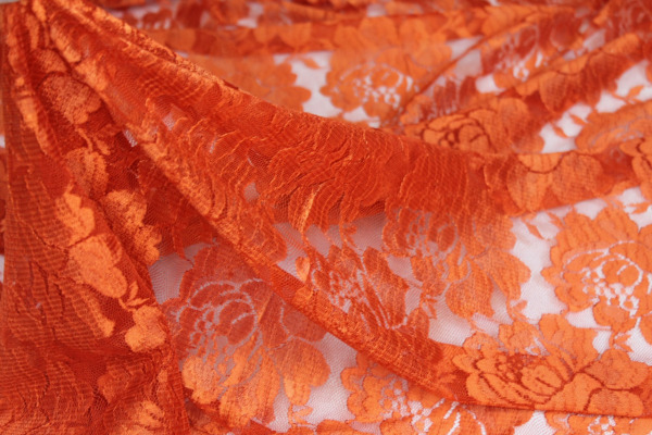 Simple Lace - Orange fabric
