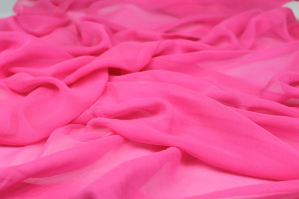 Neon Pink Silk Georgette - 112cm wide fabric