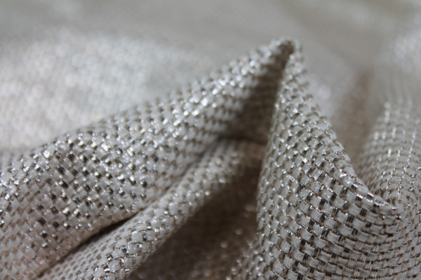 Metallic Texture Basket Weave - Gold Ivory fabric