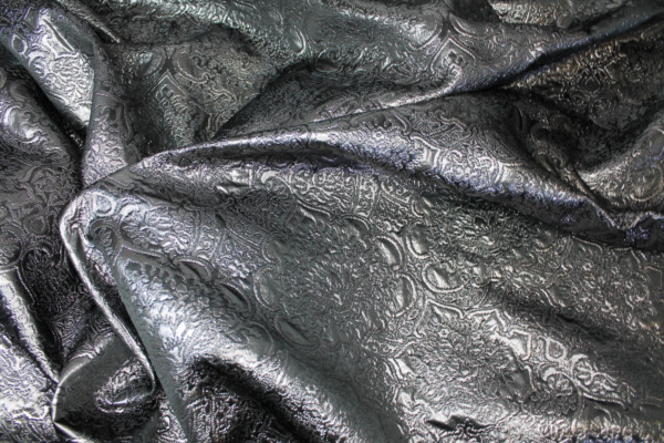 Anthracite Grey Metallic Brocade fabric