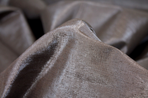 Metallic Silk Noil - Brown fabric