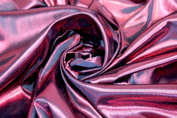 Metallic Foiled Jersey - "Liquid Lamé" - Black / Red fabric