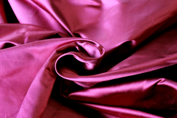 Two Tone Silk Duchesse Satin - Burgundy shot Black fabric