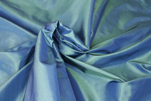 Polyester Taffeta - Blue shot Emerald fabric