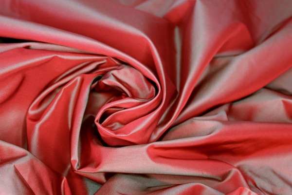 Acetate Taffeta - Red shot Mint fabric
