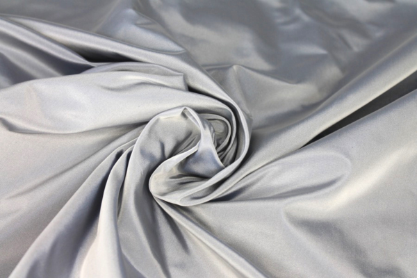Acetate Taffeta - French Navy shot Ivory fabric